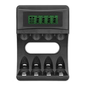 Ładowarka Qoltec do akumulatorków Ni-MH typu R03 AAA R6 AA | LCD | Kabel USB