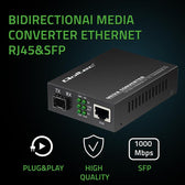 Switch niezarządzalny Qoltec Dwukierunkowy Media Konwerter 1x RJ45 1x SFP | 1000Mb/s | 5V