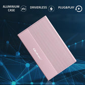 Obudowa/kieszeń Qoltec na dysk SSD HDD 2.5" | SATA | USB 3.0 | Super speed 5Gb/s | 2TB | Różowy