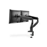 Ramię biurkowe podwójne DIGITUS (zacisk) 2xLCD max. 32"max. 2x 9kg uchyl.-obrot. czarne