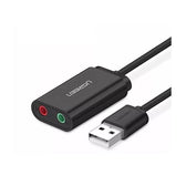 Karta dźwiękowa zewnętrzna Ugreen US205 USB 15cm - czarna