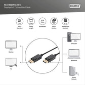 Kabel DisplayPort DIGITUS z zatrzaskami 1080p 60Hz FHD Typ DP/DP M/M czarny 15m