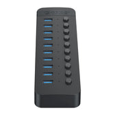 HUB USB-A Orico CT2U3-10AB-EU-BK-BP aktywny 10xUSB-A 5Gbps BC 1.2 48W czarny