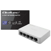 Switch niezarządzalny Qoltec przełącznik sieciowy 5 x port RJ45 | 1000Mbps | Fast Ethernet | LAN