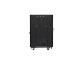 Szafa instalacyjna Rack stojąca 19" 15U 600x600 czarna drzwi szklane LCD Lanberg (flat pack)