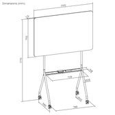 Tablica mobilna suchościeralna Ergo Office ER-306, orientacja pozioma, biała, jednostronna, z półką, wymiary tablicy 1190x790mm