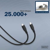 Kabel zasilający DIGITUS silikonowy USB-C - USB-C, USB 2.0 60W, 1m czarny