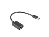 Kabel USB 2.0 Lanberg USB type-C(M) - USB-A(F) 0,15m OTG czarny