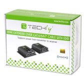 Extender HDMI Techly po skrętce Cat.6/6a/7, do 40m, EDID IR POE/POC