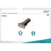 Konwerter(Adapter) DIGITUS DA-70167 USB 2.0 do RS232 (DB9) z kablem Typ USB A M/Ż 0,8m