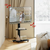 Stand / wózek dla TV Ergo-Office ER-304 B, max. obciążenie 50kg / 5kg półka, max. VESA 600x400, wbud. listwa zasil., czarny