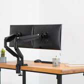 Ramię biurkowe podwójne DIGITUS (zacisk) 2xLCD max. 32"max. 2x 9kg uchyl.-obrot. czarne
