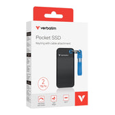 Dysk SSD zewnętrzny Verbatim Pocket SSD 2TB USB-C 3.2 Gen 2 czarny/niebieski