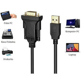 Konwerter/Adapter Techly USB 2.0 na RS232/COM 1,5m czarny