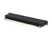 Patch panel Lanberg 24 port 1U kat.6A ekranowany czarny