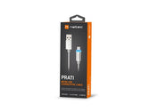 Kabel Natec Extreme Media micro USB-B - USB-A M/M 1m srebrny LED