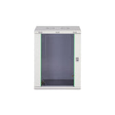 Szafa sieciowa wisząca jednosekcyjna DIGITUS Dynamic 19" 16U, 600x450, drzwi szyba, szary, niezmontowana, 60kg