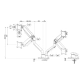 Uchwyt biurkowy na dwa monitory Neomounts DS70S-950BL2 17"-35"