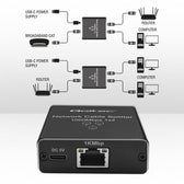 Switch niezarządzalny Qoltec mini rozdzielacz splitter 1x2 port RJ45 | 1000Mbps | USB-C | Aluminium