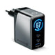 Ładowarka sieciowa everActive GaN SC-670Q 1x USB, 2x USB-C PD QC4+ 67W czarna