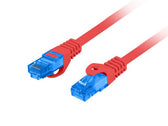 Patchcord Lanberg S/FTP kat.6A 0,5m LSZH CCA fluke passed czerwony