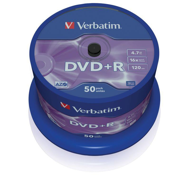 Płyty DVD+R Verbatim 16x 4.7GB Matt Silver (Cake 50)