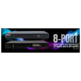 Switch zarządzalny Intellinet 8x 10/100/1000 Mbps RJ45 PoE+, 2x SFP, seria AV Rack 19"