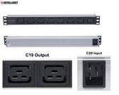 Listwa zasilająca Intellinet Rackowa 19" 1U, 8 gniazd C19, 2m