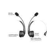 Słuchawka z mikrofonem LogiLink BT0075 Bluetooth 6.0, USB-C, mono