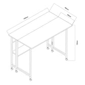 Biurko składane Maclean MC-126 W, białe, mobilne 100x58cm, max. 50kg