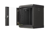Szafa instalacyjna Rack Lanberg Wisząca 10" 6U 300x300 Drzwi przeszklone (flat pack) Czarna